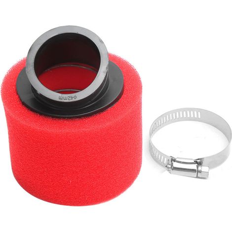 Double red angled foam air filter 42mm/1.65 inch for 125cc 140cc Dirt Bike.