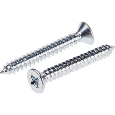 Vis autotaraudeuse RS PRO, N°8 x 32mm, tête Fraisée, en Acier ( Prix pour Boîte de 100 )