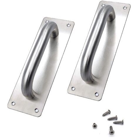 Poignées de porte coulissante (200 x 65 mm), poignées de porte en acier inoxydable, portes coulissantes, armoire, toilettes, garage, abri de jardin (1/5)