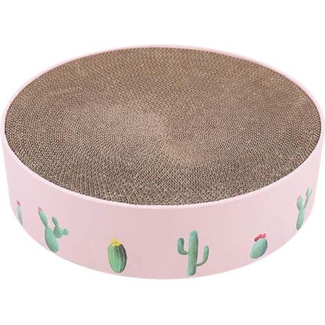 Jouet pour chat en carton ondulé, grattoir à herbe à chat, tapis grattoir à griffes, jouet pour chaton - rose, taille moyenne (1/5)
