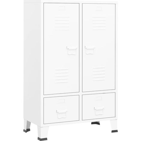 Garde-robe,Armoire industrielle Blanc 67x35x107 cm Acier CFW53905 (1/5)