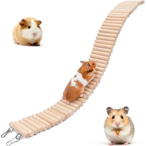 Hamster Bridge 60 x 8 cm Flexible Wooden Bridge Small Animals, Guinea Pigs, Mice, Gerbillions, Parrots, Chinchillas Small Animals (1/5)
