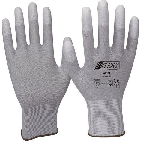 Guanti taglia 11 grigio/bianco EN 388.EN 16350 PPE II (Per 12)