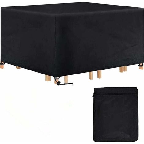 Rechteckige Gartentischabdeckung, wasserdichte Gartenmöbelabdeckung, 420D Anti-UV-Wohnzimmer-Schutzabdeckung, Outdoor-Tischabdeckung, 180 x 120 x 74 cm FLITI (1/4)