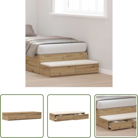 vidaXL Nachttisch - Bettschubladen Artisan-Eiche 100 x 36,5 x 16,5 cm Holzwerkstoff (1/5)