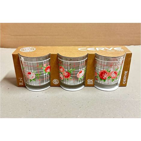 Set 3 Bicchieri da Tavola Acqua o Vino Linda Rosalia 220 cc Cerve