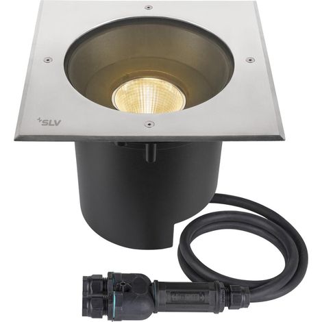 Encastré de sol carré DASAR 2.0 XL 24° 3000K alimentation DALI acier inoxydable - SLV - 1007242 (1/4)