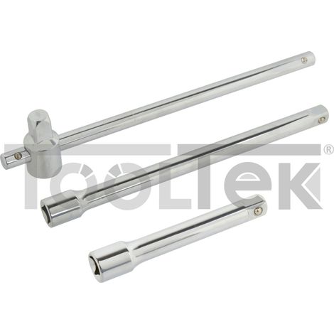 GEKO G13510 CHIAVE MANICO A T 1/2" PROLUNGA 3pz 125mm 250mm CrV (1/4)