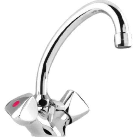 Mezclador de lavabo con cabezal cerámico y desagüe automático de ABS.