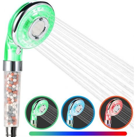 LED shower head, high-pressure negative ion hand shower, 3 colors (1/4)