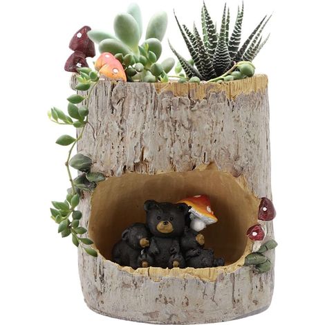 Pots de fleurs créatifs avec trous de drainage en résine, vases décoratifs pour plantes grasses, fleurs, cactus, jardinage et intérieur.