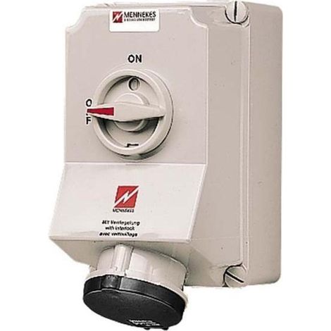 Mennekes Wanddose DUO 63A, 4p, 7h, 500V, IP44 5957A