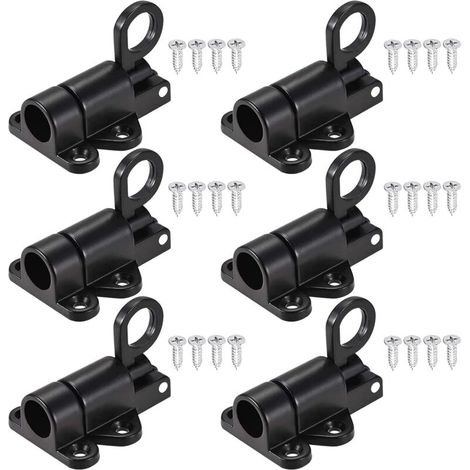 Lot de 6 verrous de porte automatiques pour portes et fenêtres, avec 24 vis de sécurité. Anneau de sécurité pour porte et fenêtre.