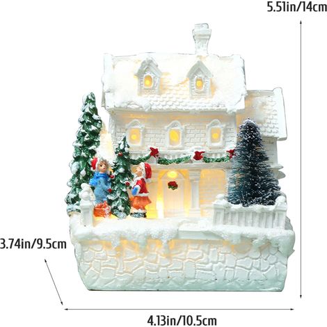 Décoration de village de Noël avec maisons illuminées à LED et figurines - Décoration intérieure (1/5)