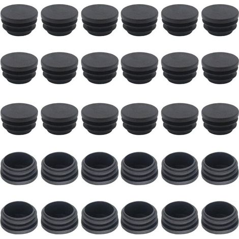 Embout de Chaise 25mm 50 Pièces Bouchon pour Tube Rond Embout pour Tube Embout Tube Rond Bouchons de Tubes Rond Embout Entrant Rond Bouchon pour Pied de Chaisse Capuchon pour Poteau (1/4)