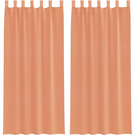 Maison Exclusive - Voile Vorhänge mit Schlaufen 2 Stk. Terrakotta