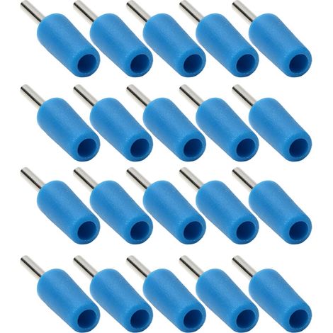 Kit de 20 connecteurs banane mâles étanches en laiton nickelé de 2 mm (bleu) (1/5)