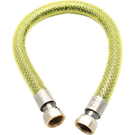 Ferrari Srl – Tuyau flexible de raccordement au gaz 1/2" FF – Acier inox AISI 304L – Longueur 2000 mm – Pression 0,5 bar – Norme EN 14800