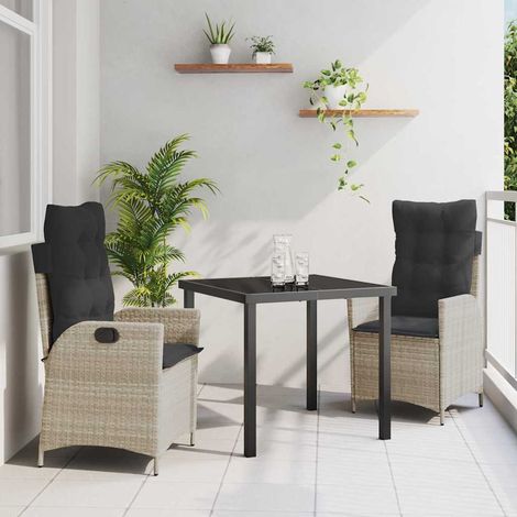 Ensemble de salle à manger pour jardin 3 pcs-Salon de jardin Gris clair 504728 (1/5)