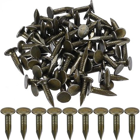 100 Pièces Clous de Toiture, 20mm Clous à Tête Extra Large, Clous de Toiture en Feutre en Bois Galvanisés, Clous en Feutre de Toiture pour Décoration Intérieur Construction Taille Toit de Abri (1/5)