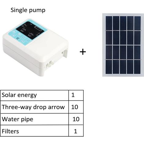Système D'Arrosage Automatique Solaire - Pompe À Eau Avec Minuterie Pour Plantes En Pot - Irrigation Goutte À Goutte - 1 Pièce