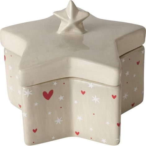 Scatola in ceramica boltze ANELLA bianco 13 x 13 cm
