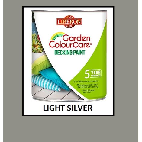 Liberon Garden Decking Paint - Light Silver - 2.5 Litres