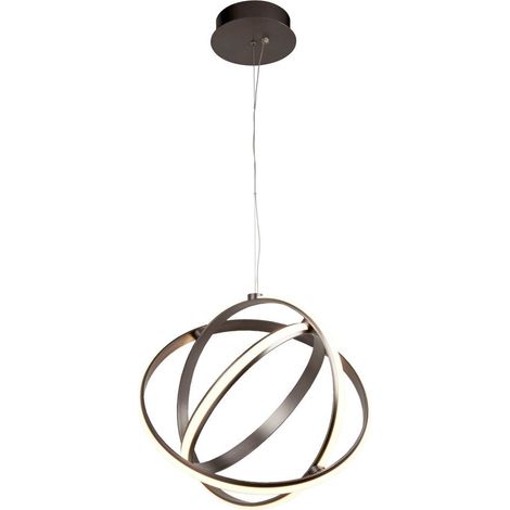 Searchlight Magic - Luminaire suspendu sphérique à DEL intégré 1 nickel satiné brossé, blanc (1/3)