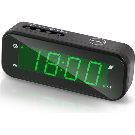 Petite Horloge numérique à Piles - Horloge de Bureau LED - Fonctionne avec Piles Uniquement - Réveil avec Snooze - Réglage Facile pour Chambre à Coucher, étagère, Voyage (1/5)