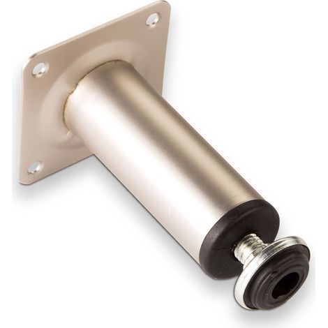 Möbelfuß 100 mm mit Höhenverstellung + 10 mm Edelstahloptik matt