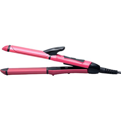 Fer à friser coréen 2 en 1, utilisable sur cheveux secs et mouillés, lisseur et boucleur.