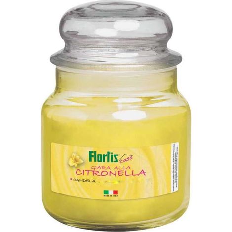 CANDELA GIARA PICCOLA ALLA CITRONELLA ANTIZANZARE FLORTIS (1/2)