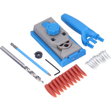 Gabarit de perçage oblique, guide de perçage, outil de positionnement de chevilles, kit pour le travail du bois (1/5)