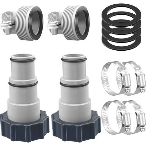 Adaptateur Tuyau Piscine, 12 Pièce Adaptateur de Tuyau de Piscine A, Raccordement Piscines avec Filetage Interne,Adaptateurs Tuyaus Piscines pour Pompe, Raccord pour Tuyaus Piscine Ø 32 et 38 mm