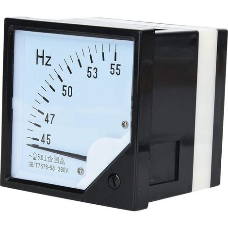 Jhubersproducts Frequenzmesser 45 55 Hz Hohe Genauigkeit Quadratisches Format Analoges Einbaumessgerät Geeignet für industrielle Anwendungen (1/5)
