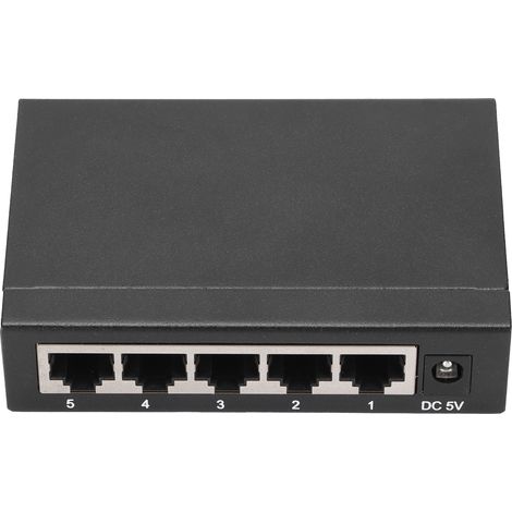 Commutateur Ethernet 5 Ports Gigabit 1000Mbps, Alimentation 100-240V (Prise EU), Accessoire Bureau Ordinateur (1/5)