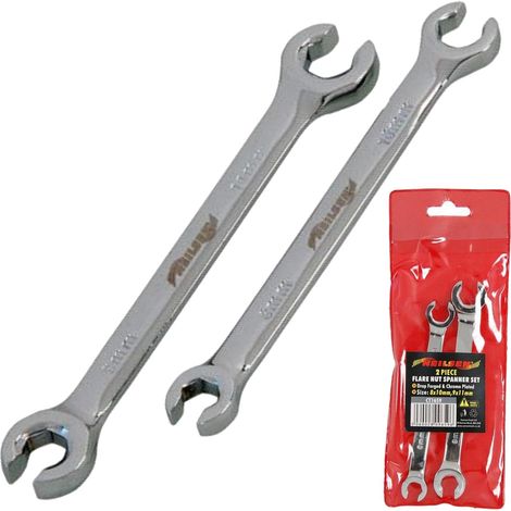 Neilsen Flare Nut Wrench Ratchet & Standard Open Ended Brake Pipe Spanner Set (1/3)