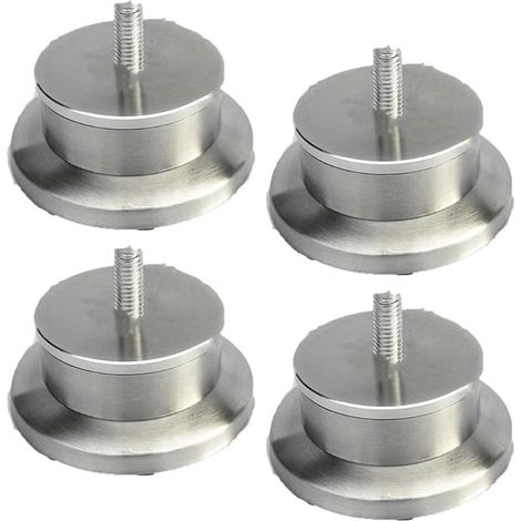 4 Pièces Pieds de Meubles Acier Inoxydable Pieds de Meubles Meubles Jambes Ronde Métal Pattes de Meuble Table Canapé Lit (1/4)