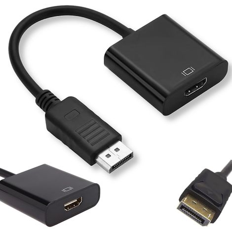 Adaptateur DisplayPort vers HDMI, câble convertisseur, connecteur DP FHD (1/5)