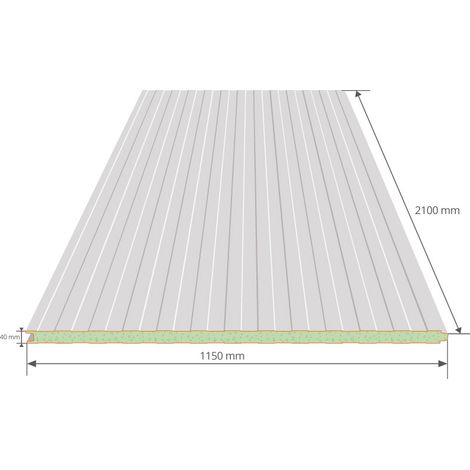 Panneau sandwich de bardage isolé 2100x1150 mm SANDEO WALL