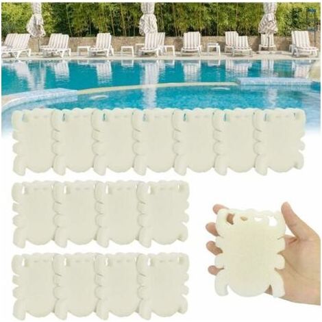 Pair Paquet de 16 éponges de spa éponges absorbantes d'huile réutilisables éponges d'écume durables accessoires de spa blancs outils de nettoyage éponges absorbant la graisse pour les nettoyeurs de pi (1/5)