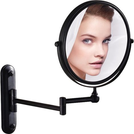 Miroir de courtoisie grossissant en bronze de 8 pouces avec fixation murale pour salle de bain avec grossissement 10x M1207O (8 pouces, 10x) (1/5)