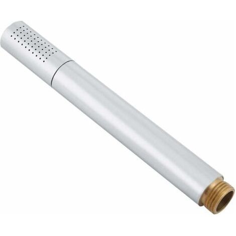 Pommeau de Douche G1/2 Universel, Tenu Fabriqué Entièrement en Cuivre Argenté dans la Main Poli Cylindrique pour Salle de bains (1/5)