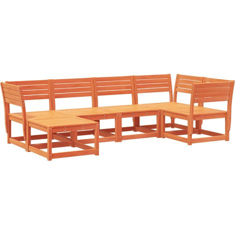 Maison Exclusive - Juego de sofás de jardín 6 pzas madera maciza (1/5)