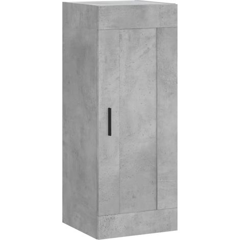 Elegante armadio da parete con 3 scomparti portaoggetti 34,5 x 34 x 90 cm in legno multistrato grigio cemento 020048959