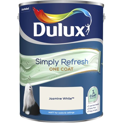 Dulux Simply Refresh One Coat Matt Emulsion Paint - 5L - Jasmine White