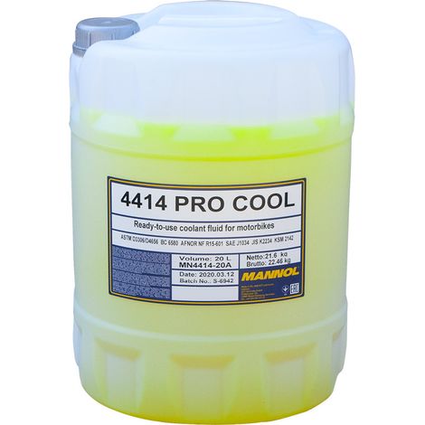 Líquido refrigerante MANNOL PRO COOL 20L de calidad alemana para quads, coches, scooters y motos de cross. (1/2)