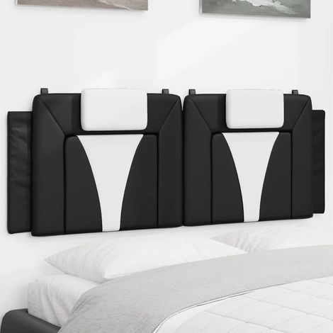 Kopfteil-Kissen "Viana" Schwarz und Weiß 120 cm Kunstleder