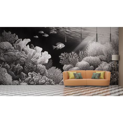 Papier peint animaux - poissons sous les tropiques - 150 x 250 cm (1/2)