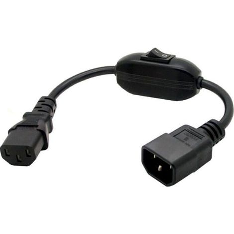 1 Cordon d'alimentation, Interrupteur on/off, Câble IEC 320 C14 vers C13, 30 cm, Pour PDU UPS (1/5)